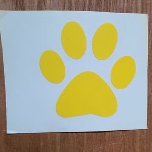 Yellow Paw print 🚘 window decal